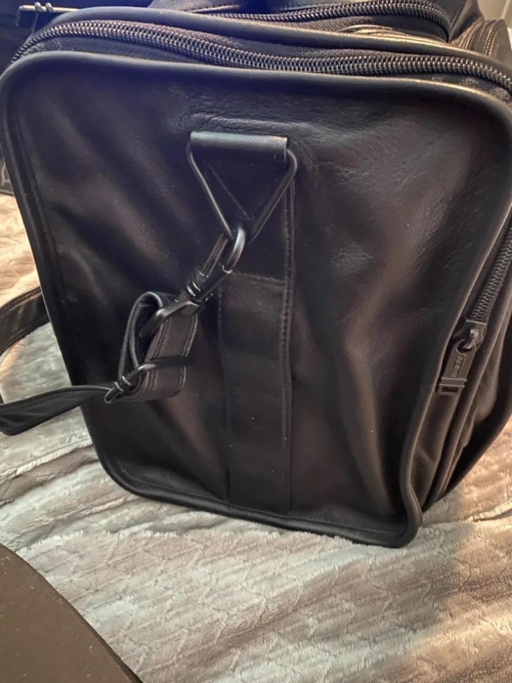 Tumi Men's Alpha Black Leather Weekender Bag - Classic Travel Carryall